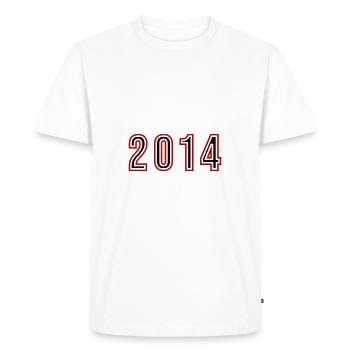 2014 Year Number - Men's Premium Organic T-Shirt - white - Front - Nico (187cm)