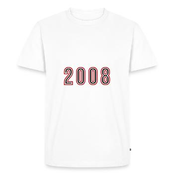 Numéro de l’année 2008 - T-shirt Premium bio Homme - blanc - Devant - Nico (187cm)