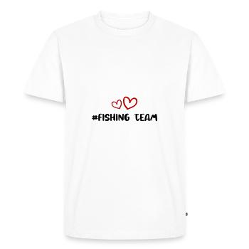 Cœur d’équipe de pêche - T-shirt Premium bio Homme - blanc - Devant - Nico (187cm)