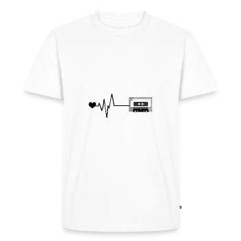 Cassette Pulse Love - T-shirt Premium bio Homme - blanc - Devant - Nico (187cm)