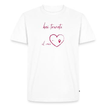 tu as trouvé mon cœur en italien - T-shirt Premium bio Homme - blanc - Devant - Nico (187cm)