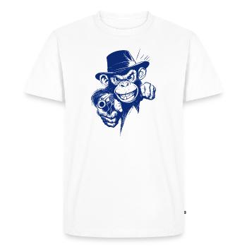 Singe dangereux avec un pistolet à la main - T-shirt Premium bio Homme - blanc - Devant - Nico (187cm)