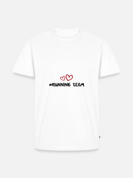 Running Team Herz - Männer Premium Bio T-Shirt - Weiß
