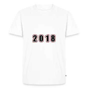 2018 Année Anniversaire - T-shirt Premium bio Homme - blanc - Devant - Nico (187cm)
