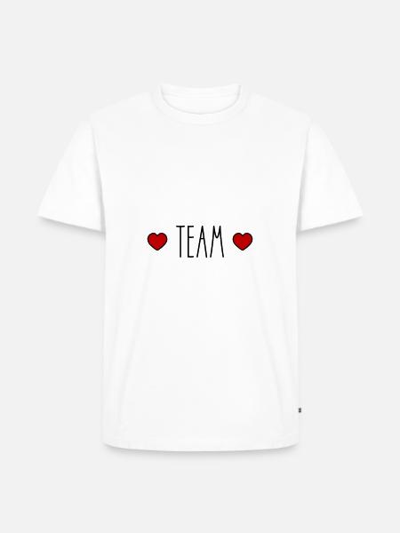 Team Herz - Männer Premium Bio T-Shirt - Weiß