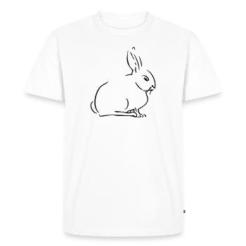 Lapin - T-shirt Premium bio Homme - blanc - Devant - Nico (187cm)