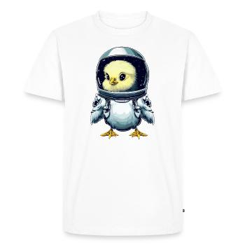 Chicken and chick astronauts, creative - Men's Premium Organic T-Shirt - white - Front - Nico (187cm)