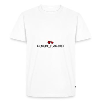Enterrement de vie de garçon coeur - T-shirt Premium bio Homme - blanc - Devant - Nico (187cm)