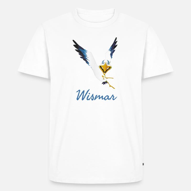 Lachmöwe Wismar - Männer Premium Bio T-Shirt - Weiß