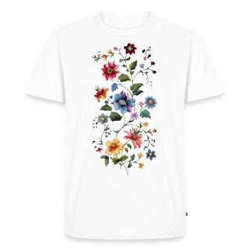 Motif floral délicat - T-shirt Premium bio Homme - blanc - Devant - Nico (187cm)