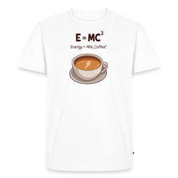 Mon café c'est mon énergie - T-shirt Premium bio Homme - blanc - Devant - Nico (187cm)