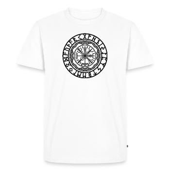 Compas Viking runes Vegvisir - T-shirt Premium bio Homme - blanc - Devant - Nico (187cm)