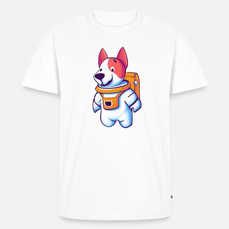 Astronautenhund - Männer Premium Bio T-Shirt - Weiß