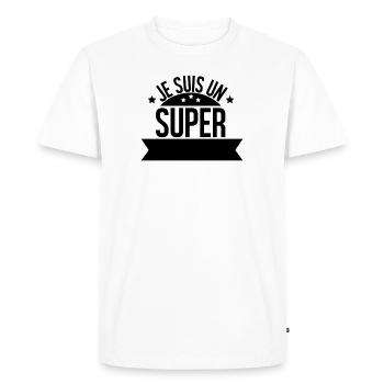 je suis un super ( à personnaliser ) - T-shirt Premium bio Homme - blanc - Devant - Nico (187cm)