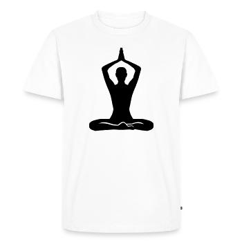 méditation - T-shirt Premium bio Homme - blanc - Devant - Nico (187cm)