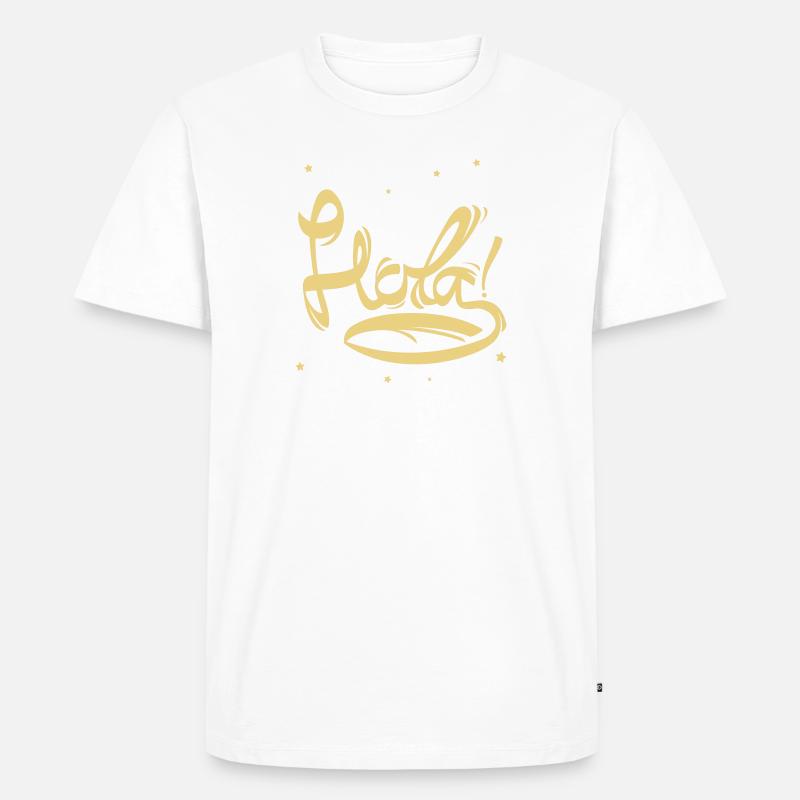 Hola, Hallo - Männer Premium Bio T-Shirt - Weiß