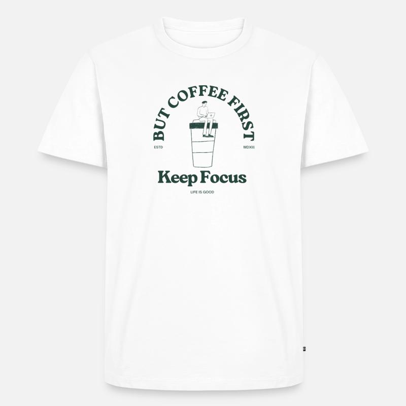 Keep Focus BCF - Männer Premium Bio T-Shirt - Weiß