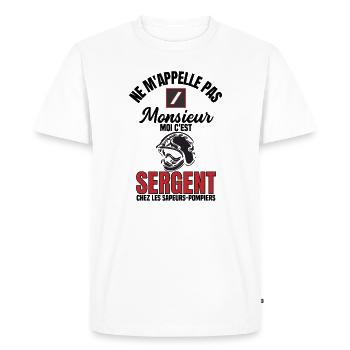 Sergent sapeur pompier - T-shirt Premium bio Homme - blanc - Devant - Nico (187cm)
