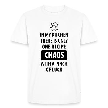 In my kitchen theres only one recipe chaos with - Men's Premium Organic T-Shirt - white - Front - Nico (187cm)