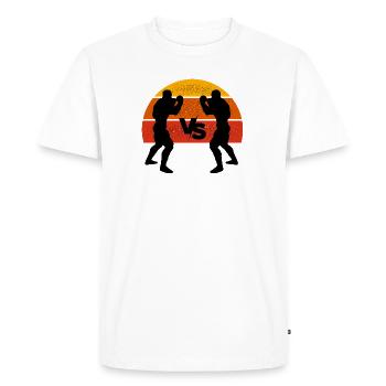 Boxe vintage - idee cadeau boxeur - T-shirt Premium bio Homme - blanc - Devant - Nico (187cm)