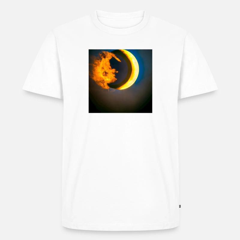 eclipse abstract fire moon - Männer Premium Bio T-Shirt - Weiß