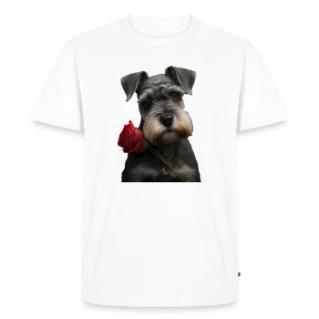 Chemise Schnauzer Saint-Valentin - T-shirt Premium bio Homme - blanc - Devant - Nico (187cm)