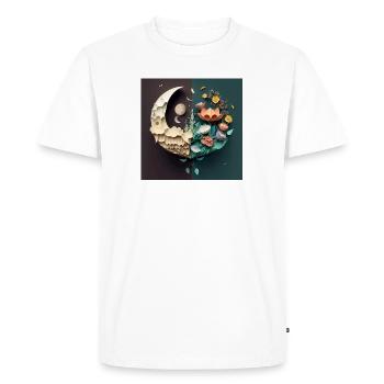 Flowers from the moon to earth, gift, birthday - Men's Premium Organic T-Shirt - white - Front - Nico (187cm)