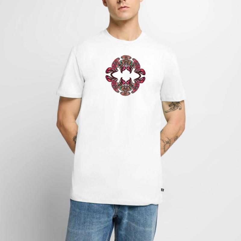 Rainbow Kaleidoscopic Psychedelic Pattern Men's Premium Organic T-Shirt