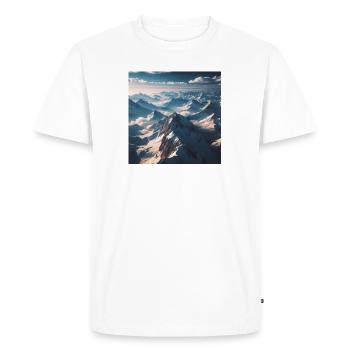 Paysage de montagne au-dessus des nuages - T-shirt Premium bio Homme - blanc - Devant - Nico (187cm)