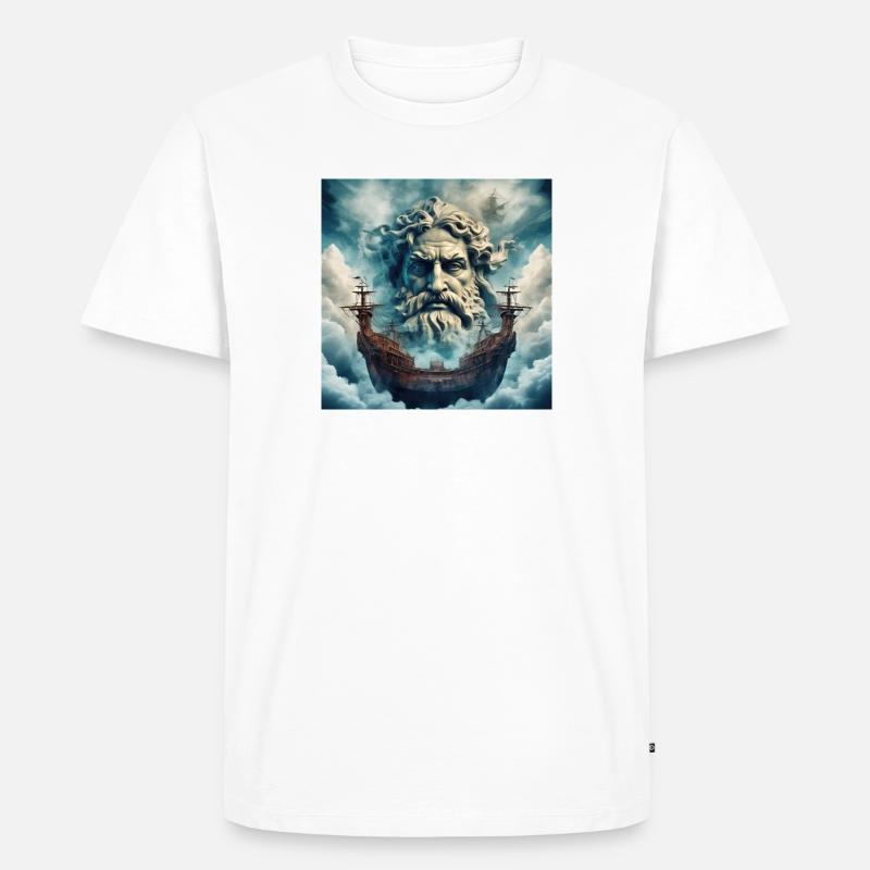 Poseidone - Maglietta ecologica premium da uomo - bianco