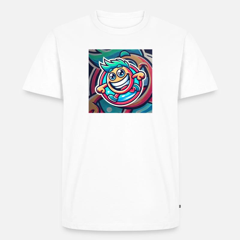 Fröhliche Cartoon-Atmosphäre - Männer Premium Bio T-Shirt - Weiß