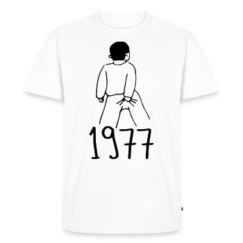 1977 Birthday 1977 - Men's Premium Organic T-Shirt - white - Front - Nico (187cm)
