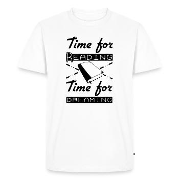 Time for Reading & Dreaming - Men's Premium Organic T-Shirt - white - Front - Nico (187cm)