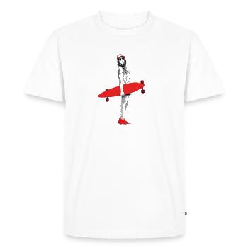 longboard girl - T-shirt Premium bio Homme - blanc - Devant - Nico (187cm)