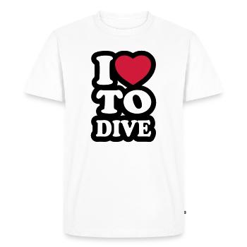 I love to dive - Men's Premium Organic T-Shirt - white - Front - Nico (187cm)