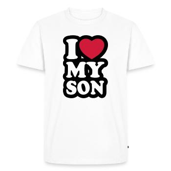 I love my son - Men's Premium Organic T-Shirt - white - Front - Nico (187cm)