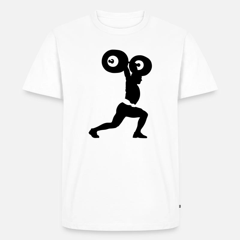 Gewichtheber - Männer Premium Bio T-Shirt - Weiß