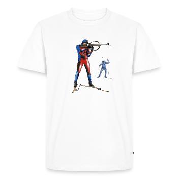 biathlon - T-shirt Premium bio Homme - blanc - Devant - Nico (187cm)