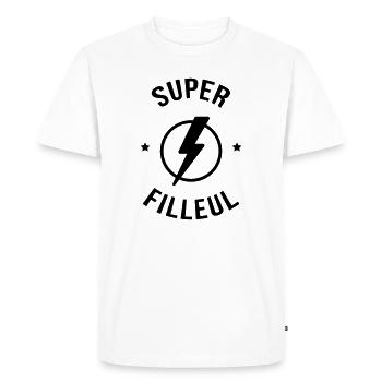 Parrain / Marraine / Filleule / Filleul / Baptême - T-shirt Premium bio Homme - blanc - Devant - Nico (187cm)