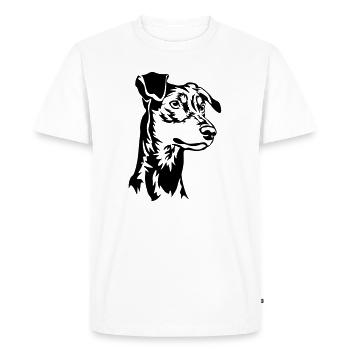 German pinscher head - Men's Premium Organic T-Shirt - white - Front - Nico (187cm)