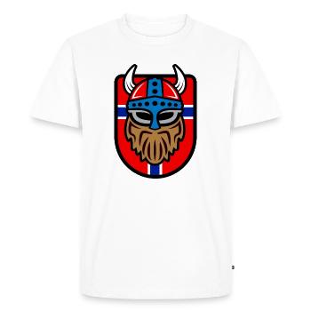 Logo viking cool avec drapeau norvégien - T-shirt Premium bio Homme - blanc - Devant - Nico (187cm)