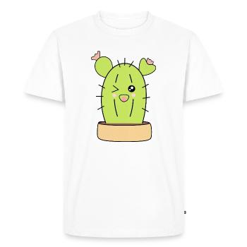 Cactus kawaii, cactus, plantes succulentes, plante mignonne - T-shirt Premium bio Homme - blanc - Devant - Nico (187cm)