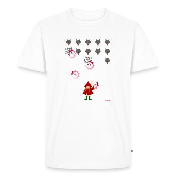 Le Petit Chaperon Rouge joue - T-shirt Premium bio Homme - blanc - Devant - Nico (187cm)