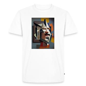 Cubic Portrait: Fragmented Face - Men's Premium Organic T-Shirt - white - Front - Nico (187cm)