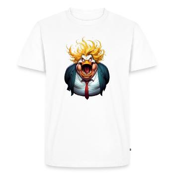 Caricature de Trumpman - T-shirt Premium bio Homme - blanc - Devant - Nico (187cm)