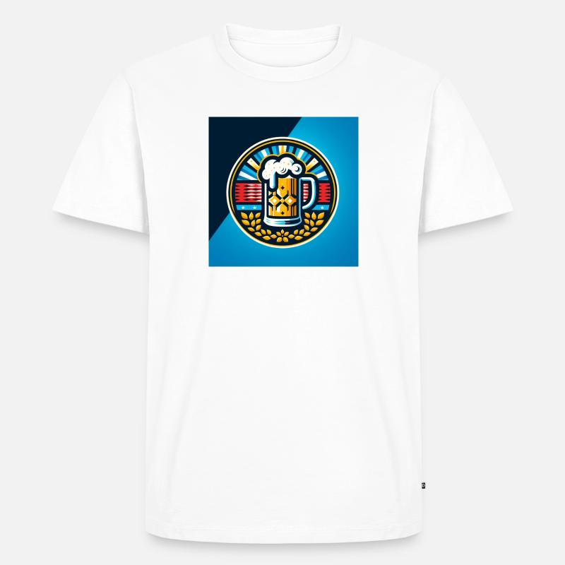 Bier Logo 3 - Männer Premium Bio T-Shirt - Weiß