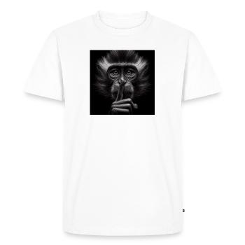 Un singe silencieux - T-shirt Premium bio Homme - blanc - Devant - Nico (187cm)