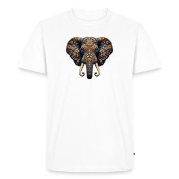 Éléphant décoré dans le style mosaïque - T-shirt Premium bio Homme - blanc - Devant - Nico (187cm)