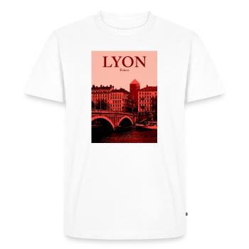 Lyon City Skyline - Men's Premium Organic T-Shirt - white - Front - Nico (187cm)