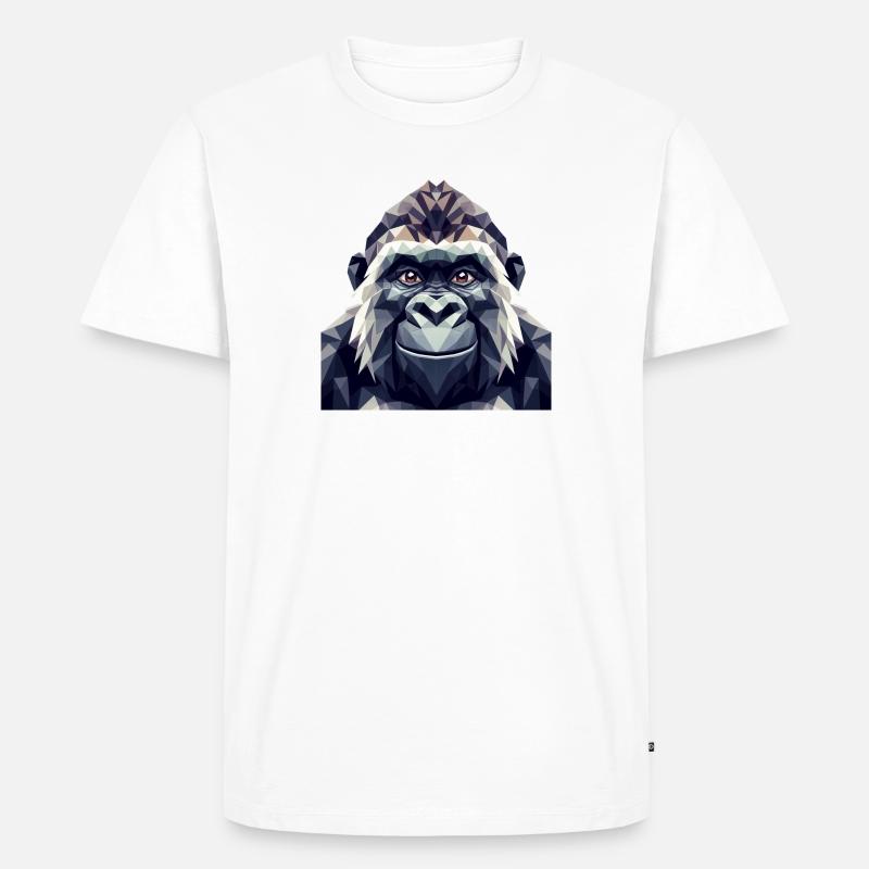 Ein Affe im Polygon-Stil - Männer Premium Bio T-Shirt - Weiß